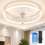 50% off 19.7″ Flush Mount Ceiling Fan with Light