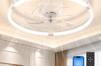 50% off 19.7″ Flush Mount Ceiling Fan with Light