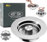 3-in-1 Stainless Steel Kitchen Sink Strainer Stopper