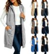 60% off  Women’s Long Hooded Vests Zip Up Sleeveless Sweatshirt Jacket