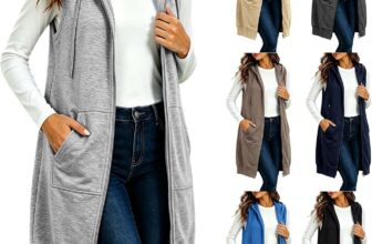 60% off  Women’s Long Hooded Vests Zip Up Sleeveless Sweatshirt Jacket
