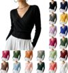 70% codWomen Warp V Neck Tops