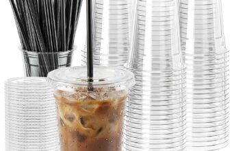 30% off 200 Set Cups with Lids And Straws (12 OZ)