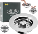 50% off 3-in-1 Stainless Steel Kitchen Sink Strainer Stopper