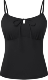 Belle Poque Women\’s Tie Front Spaghetti Strap Top Sexy Cutout Crop Tank Top Y2k Going Out Camisole