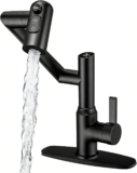 Matte Black Bathroom Faucet with Temperature