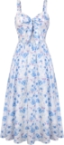 45%  Belle Poque Womens Summer Dresses Floral Corset Dress Tie Front Sweetheart Neckline Cottagecore