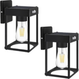 2 Pack Metal Solar Wall Lights with Clear Glass Shade
