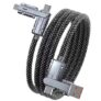 4-in-1 Charging Cable Fast Charging, USB C Braided Cable 4-in-1 USB Multi Cable with E-Mark Chip