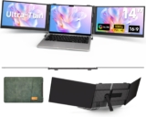 Laptop Screen Extender – 14″ Ultra-Thin Triple Portable Monitor 1080P FHD IPS Attachment Screen for 13″-17.3″