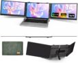 Laptop Screen Extender – 14″ Ultra-Thin Triple Portable Monitor 1080P FHD IPS Attachment Screen for 13″-17.3″