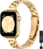 STIROLL Women Slim Metal Strap Compatible for Apple Watch Band 42mm(Series 11/10) 41mm 40mm 38mm