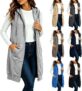 60% off  Women’s Long Hooded Vests Zip Up Sleeveless Sweatshirt Jacket