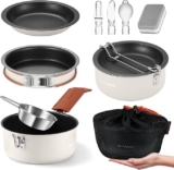 40% off code 10pcs Non-Stick Coating Camping Cookware Mess Kit