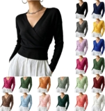 70% codWomen Warp V Neck Tops