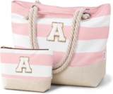 50% off Vavabox Initial Beach Tote Bag for Women,